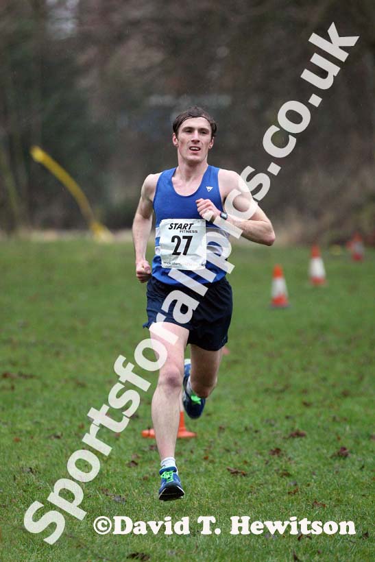 Ross Floyd (Morpeth) finishing the New Years Day Morpeth 11k Road Race. Photo: David T. Hewitson/Sports for All Pics